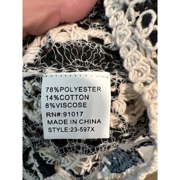 NWT Solitaire size 1X crocheted cardigan sweater - Picture 4 of 4